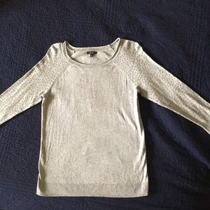 Sequin sleeved light grey sweater
